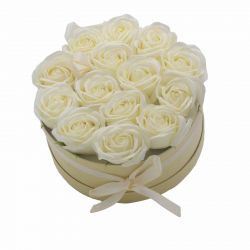 Boite Cadeau Roses de Savon : Blanc