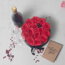 Boite Cadeau Roses de Savon : Rouge amour - bouquet de saint valentin