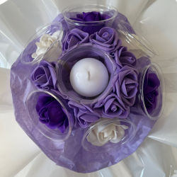 Bouquet anniversaire : fleurs de savon Violet