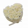 Coffret coeur de 13 Roses de savon : Blanc