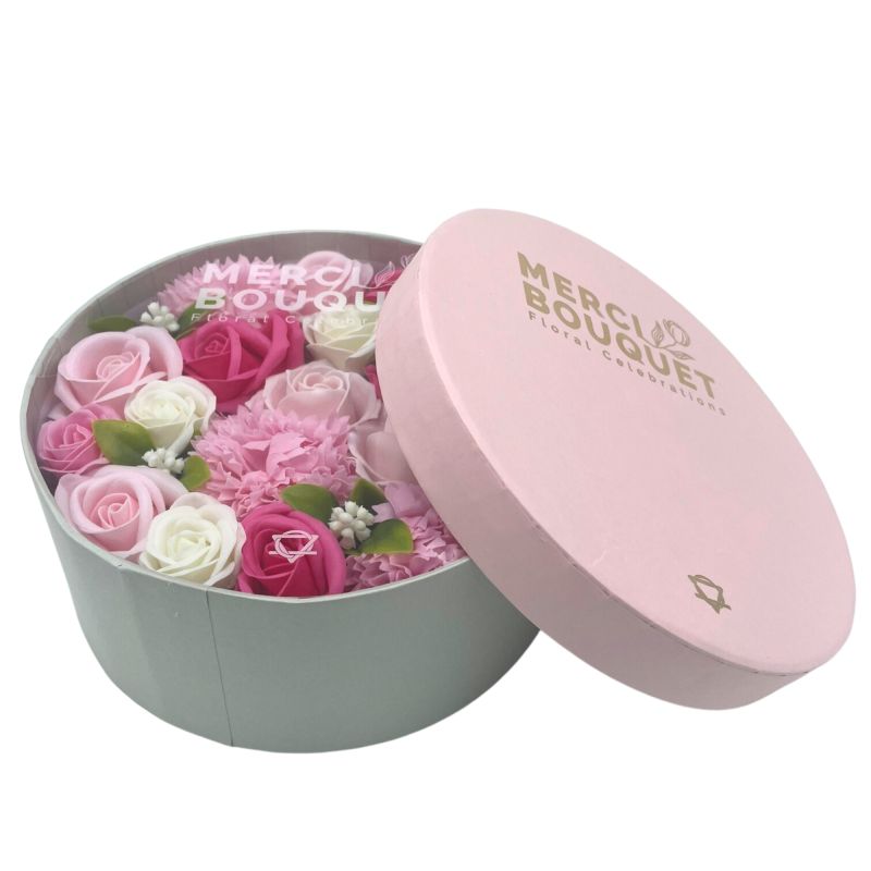 Boite de fleurs de savon : Rose