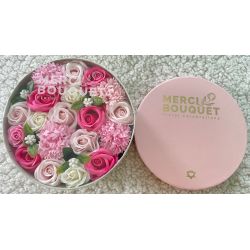 Boite de fleurs de savon : Rose