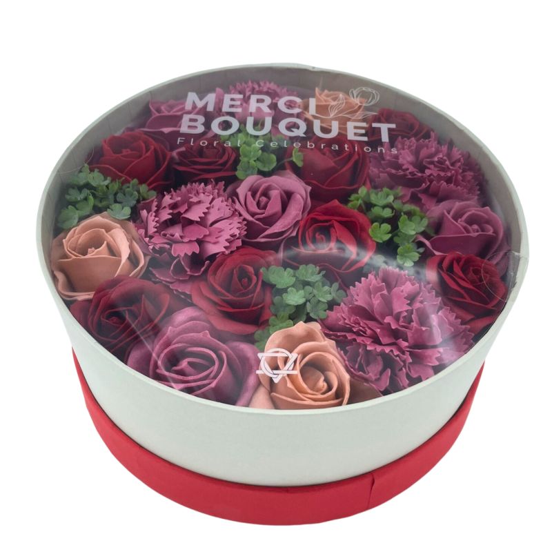 Boite de fleurs de savon : Roses vintages