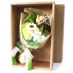 Bouquet original de fleurs de savon : vert