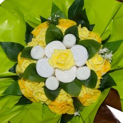 Bouquet habits personnalisé jaune
