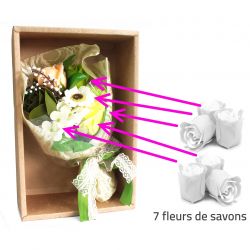 Bouquet original 7 fleurs de bain : vert