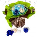 Bouquet anniversaire : fleurs de savon Bleu