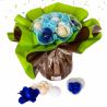 Bouquet anniversaire : fleurs de savon Bleu