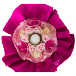 Bouquet anniversaire : fleurs de savon Rose