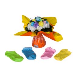 Bouquet fun de chaussettes : Arc en ciel