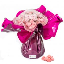 Bouquet original de bonbons : fraise Tagada Haribo rose