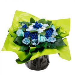 Bouquet de naissance : 8 layettes Bleu