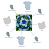 Bouquet de 8 layettes : Symphonie Bleu