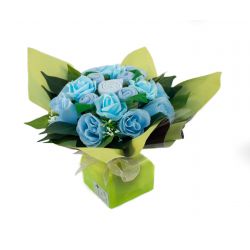 Bouquet de naissance : 5 layettes bleu