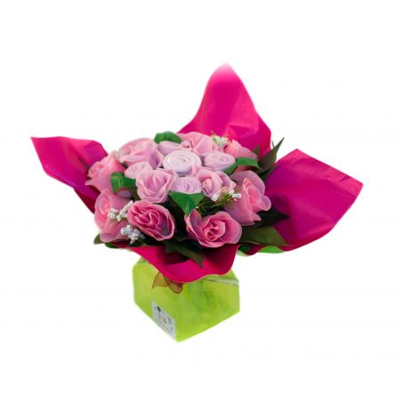 Bouquet de 5 layettes : Mélodie rose Bouquet de 5 layettes : Mélodie rose
