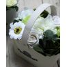 Bouquet petit panier : Fleurs de savon vert