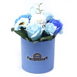 Bouquet petit cadeau : fleurs de savon bleu