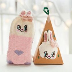Boite chaussettes Femme : Lapin Rose