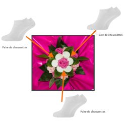 Bouquet original de chaussettes : rose