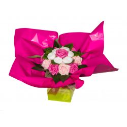 Bouquet original de chaussettes : rose