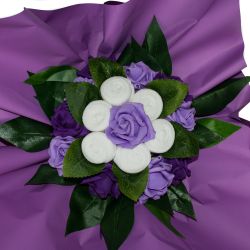 Bouquet original de chaussettes : violet