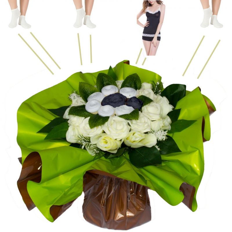 Bouquet de Lingeries noire (taille S/M) : Blanc