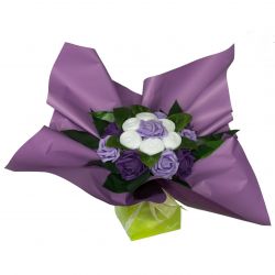 Bouquet original de chaussettes : violet