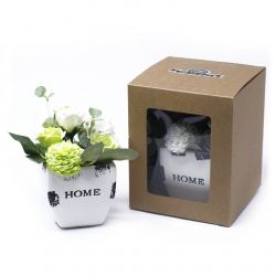Bouquet Petit Pot fleurs de savon - Vert Pastel