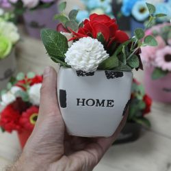 Bouquet Petit Pot fleurs de savon - Vert Pastel