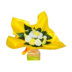 Bouquet original de chaussettes : jaune