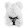 Ours en roses foam et sa boite : blanc (23cm)