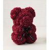 Ours en roses foam et sa boite : Bordeau (23cm)