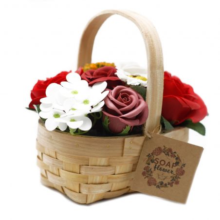 Bouquet Panier en Osier (Moyen) : orange Bouquet Panier en Osier (Moyen) : orange