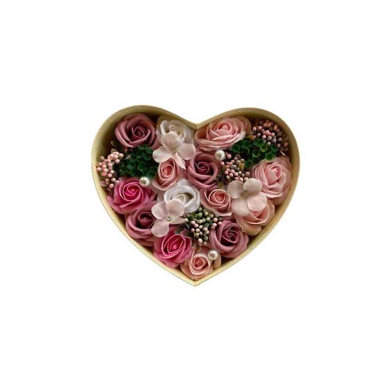 Cadeau Bain Boite En Forme De Cœur Remplie De Fleur De Savon Boukeo Cadeau Bain Boite En Forme De Cœur Remplie De Fleur De Savon Boukeo