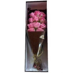 Bouquet original de 11 roses de savon