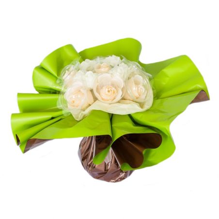 Bouquet cadeau : fleurs de savon Blanc Bouquet cadeau : fleurs de savon Blanc